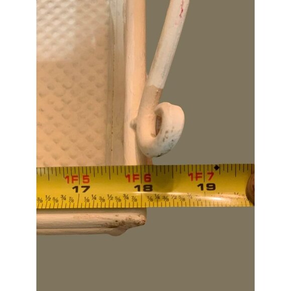 White Metal Tray with Handles 18" x 10.5" - Picture 5 of 8